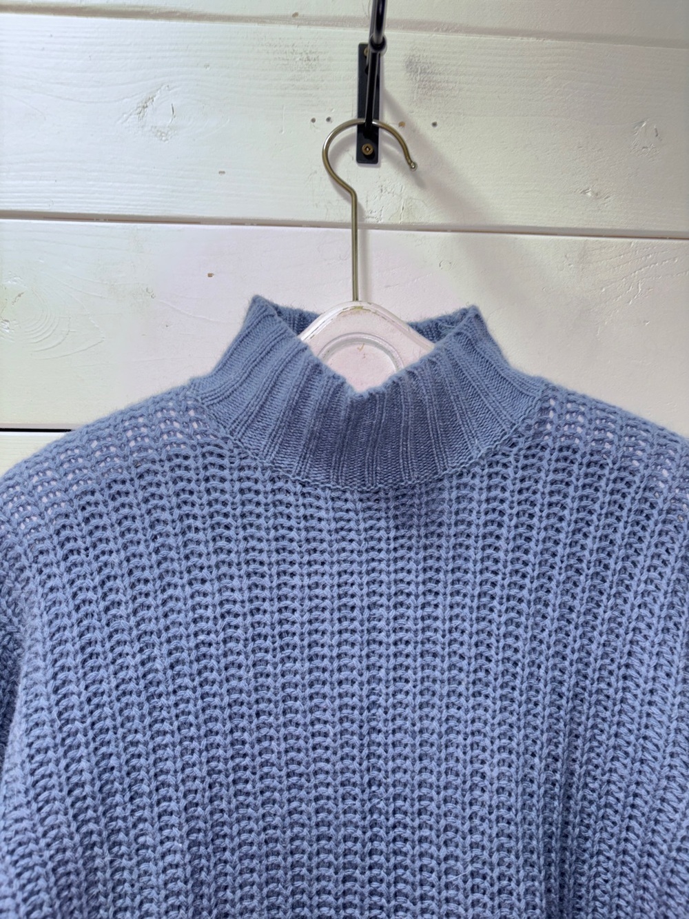 Jacob vintage Chunky Knit Turtleneck Sweater – Blue Grey – Size S - Picture 7 of 10